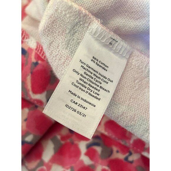 T By Talbots Pink Watercolor Print Zip Neck Long Sleeve Pull Over Sweatshirt EUC - Picture 6 of 6